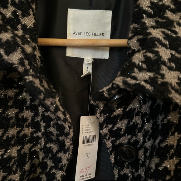 Anthropologie Houndstooth Cropped Sparkle Jacket - Picture 8 of 9